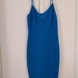 Striking blue fitted dress - NEW/NEVER WORN - Size 4 - Adjustable straps